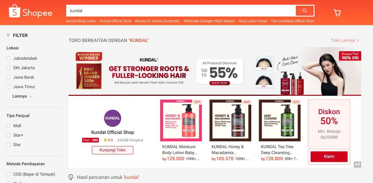 KUNDAL · Shopee